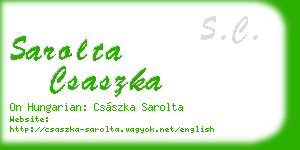 sarolta csaszka business card
