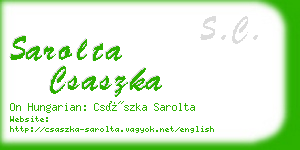 sarolta csaszka business card